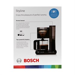 Кофеварка Bosch TKA8633, капельная, 1100 Вт, 1.25 л, чёрно-серебристая - фото 51411633