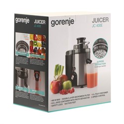 Соковыжималка Gorenje JC400E, шнековая, 400 Вт, 1.6 л, серебристо-чёрная - фото 51411664