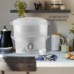 Пароварка Endever Vita-177, электрическая, 1000 Вт, 9 л, 3 яруса, белая - фото 51411728