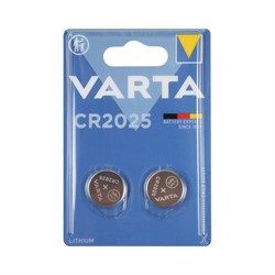 Батарейка литиевая Varta ELECTRONICS CR2025, 3 В, 2 шт. - фото 51411891