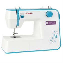 Швейная машина Aurora Style 5, 70 Вт, 19 операций, полуавтомат, бело-голубая - фото 51411916