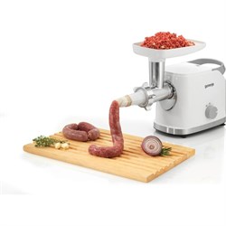 Мясорубка Gorenje MG1802SJW, 1800 Вт, 5 насадок, реверс, шинковка, белый - фото 51412405
