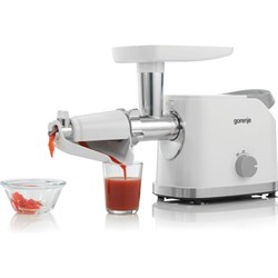 Мясорубка Gorenje MG1802SJW, 1800 Вт, 5 насадок, реверс, шинковка, белый - фото 51412406