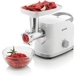 Мясорубка Gorenje MG1802SJW, 1800 Вт, 5 насадок, реверс, шинковка, белый - фото 51412408