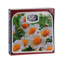 Весы напольные DELTA D-9408, механические, до 130 кг, рисунок "Ромашки" - фото 51413797