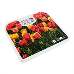 Весы напольные DELTA D-9407, механические, до 130 кг, картинка "Тюльпаны" - фото 51413943