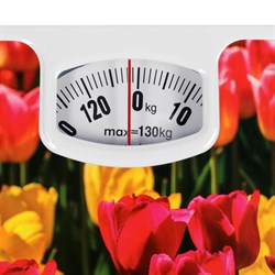 Весы напольные DELTA D-9407, механические, до 130 кг, картинка "Тюльпаны" - фото 51413944