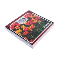 Весы напольные DELTA D-9407, механические, до 130 кг, картинка "Тюльпаны" - фото 51413947