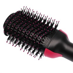 Фен-щётка Luazon LFS-04, 1000 Вт, 3 скорости, 3 режима, чёрно-розовая - фото 51414081