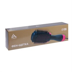 Фен-щётка Luazon LFS-04, 1000 Вт, 3 скорости, 3 режима, чёрно-розовая - фото 51414085