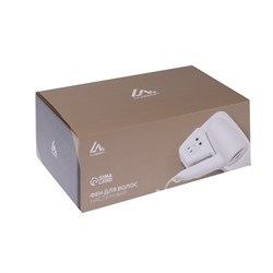 Фен настенный Luazon LGE-005, 1600 Вт, 2 скорости, крепление (в комплекте), белый - фото 51414126