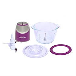 Измельчитель Oursson CH2010/SP, стекло ,300 Вт, 1 л, фиолетовый - фото 51414202