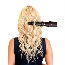 Фен-щётка Pioneer HB-1001D, 1000 Вт, 2 температурных режима, чёрно-розовая - фото 51414538