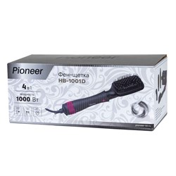 Фен-щётка Pioneer HB-1001D, 1000 Вт, 2 температурных режима, чёрно-розовая - фото 51414539