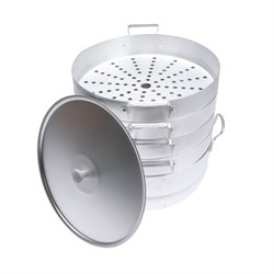 Электромантоварка "Праздничная", 1500 Вт, 15 л, 4 сетки, серебристая - фото 51414543