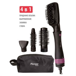 Фен-щётка Pioneer HB-1002D, 1000 Вт, 2 температурных режима, чёрно-фиолетовая - фото 51414580