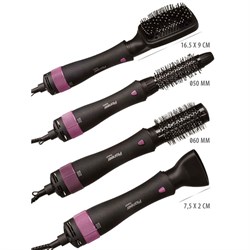 Фен-щётка Pioneer HB-1002D, 1000 Вт, 2 температурных режима, чёрно-фиолетовая - фото 51414588