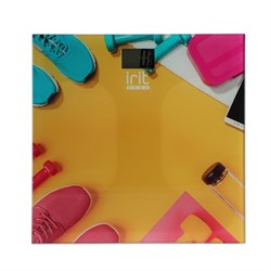 Весы напольные Irit IR-7268, электронные, до 180 кг, 2хААА (в комплекте), желтый с рисунком - фото 51414876