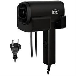 Фен Puff-1601Вl, настенный, 1600 Вт, 2 скорости, хол. воздух, чёрный - фото 51415276