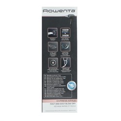 Фен Rowenta CV1803F0, 1600 Вт, DC мотор, 2 режима, хол.воздух, концентратор, чёрный - фото 51415496