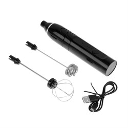 Капучинатор погружной LMR-03, с насадкой для вспенивания молока, 3 режима, АКБ, черный - фото 51415789