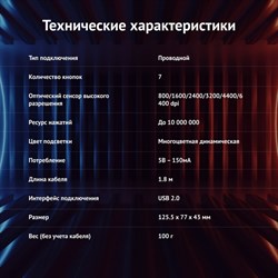 Мышь Оклик 729G LABYRINTH черный оптическая (6400dpi) USB для ноутбука (7but) - фото 51416716