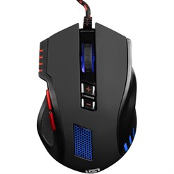 Мышь Оклик 806G черный/красный оптическая (3200dpi) USB (8but) - фото 51416749