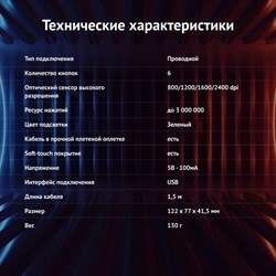 Мышь Оклик 815G INFERNO черный оптическая (2400dpi) USB (6but) - фото 51416762