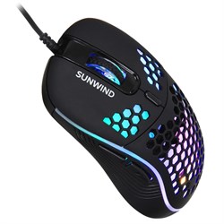 Мышь SunWind SW-M800G черный оптическая (3200dpi) USB для ноутбука (6but) - фото 51416858