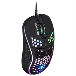 Мышь SunWind SW-M800G черный оптическая (3200dpi) USB для ноутбука (6but) - фото 51416862