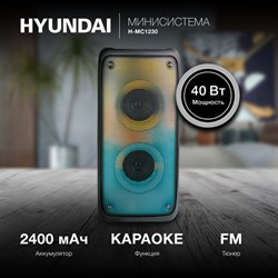 Минисистема Hyundai H-MC1230 черный 40Вт FM USB BT micro SD - фото 51417022