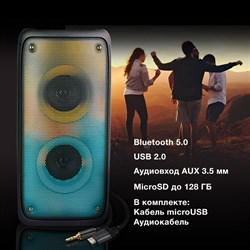 Минисистема Hyundai H-MC1230 черный 40Вт FM USB BT micro SD - фото 51417024