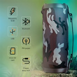 Колонка порт. Digma D-PS1520 камуфляж/камуфляж 16W 1.0 BT 10м 1500mAh (SP1520C) - фото 51417197