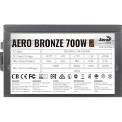 Блок питания Aerocool ATX 700W AERO BRONZE 80+ bronze 24+2x(4+4) pin APFC 120mm fan 6xSATA R   10044 - фото 51417865