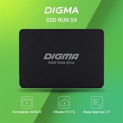 Накопитель SSD Digma SATA III 512GB DGSR2512GS93T Run S9 2.5" - фото 51419258