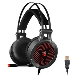 Гарнитура игровая A4Tech Bloody G530, с микрофоном, кабель 1.8 м, полноразмерная, чёрно-серая - фото 51422038