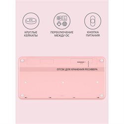 Клавиатура A4Tech Fstyler FBK30 розовый USB беспроводная BT/Radio slim Multimedia (FBK30 RAS   10045 - фото 51422610