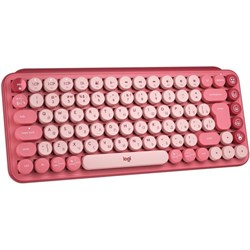Клавиатура Logitech POP Keys механическая розовый/красный USB беспроводная BT/Radio - фото 51422660