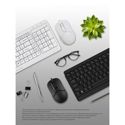 Клавиатура + мышь A4Tech Fstyler F1512 клав:белый мышь:белый USB (F1512 WHITE) - фото 51422852