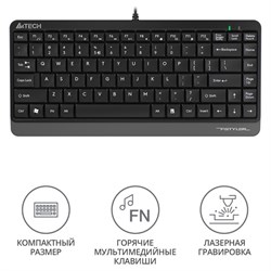 Клавиатура A4Tech Fstyler FK11, проводная, мембранная, 86 клавиш, USB, 1.5 м, черная - фото 51423139