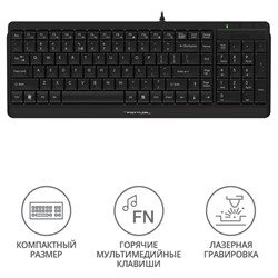 Клавиатура A4Tech Fstyler FK15 черный USB (FK15 BLACK) - фото 51423154