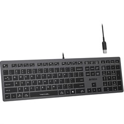 Клавиатура A4Tech Fstyler FX60H серый USB slim LED (FX60H GREY/WHITE) - фото 51423280