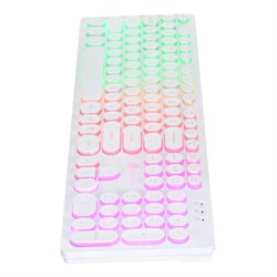 Клавиатура Оклик 420MRL белый USB slim Multimedia LED - фото 51423497