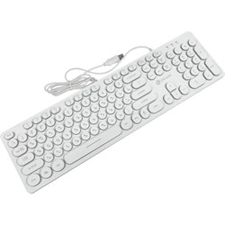 Клавиатура Оклик 420MRL белый USB slim Multimedia LED - фото 51423499