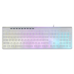 Клавиатура Оклик 490ML белый USB slim Multimedia LED - фото 51423503