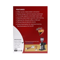 Кофемашина Hibrew CM4682, рожковая, 1050 Вт, 1.5 л, серебристая - фото 51424478