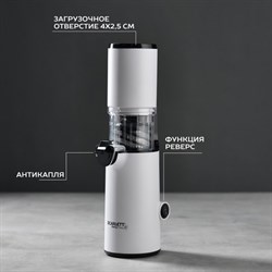 Соковыжималка Scarlett SC-JE50S59, шнековая, 130 Вт, 0.6/0.6 л, 55 об/мин, бело-чёрная - фото 51424956