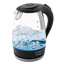 Чайник электрический Scarlett SC-EK27G74, стекло, 1.7 л, 2200 Вт, чёрный - фото 51424997