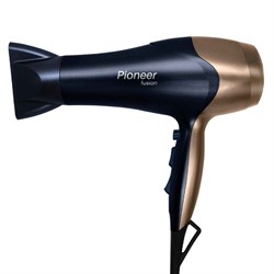 Фен Pioneer HD-2200DC, 2200 Вт, 2 скорости, 3 температурных режима, чёрно-золотой - фото 51425054