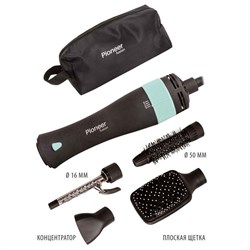 Фен-щётка Pioneer HB-1003D, 1000 Вт, 2 температурных режима, чёрно-бирюзовая - фото 51425066